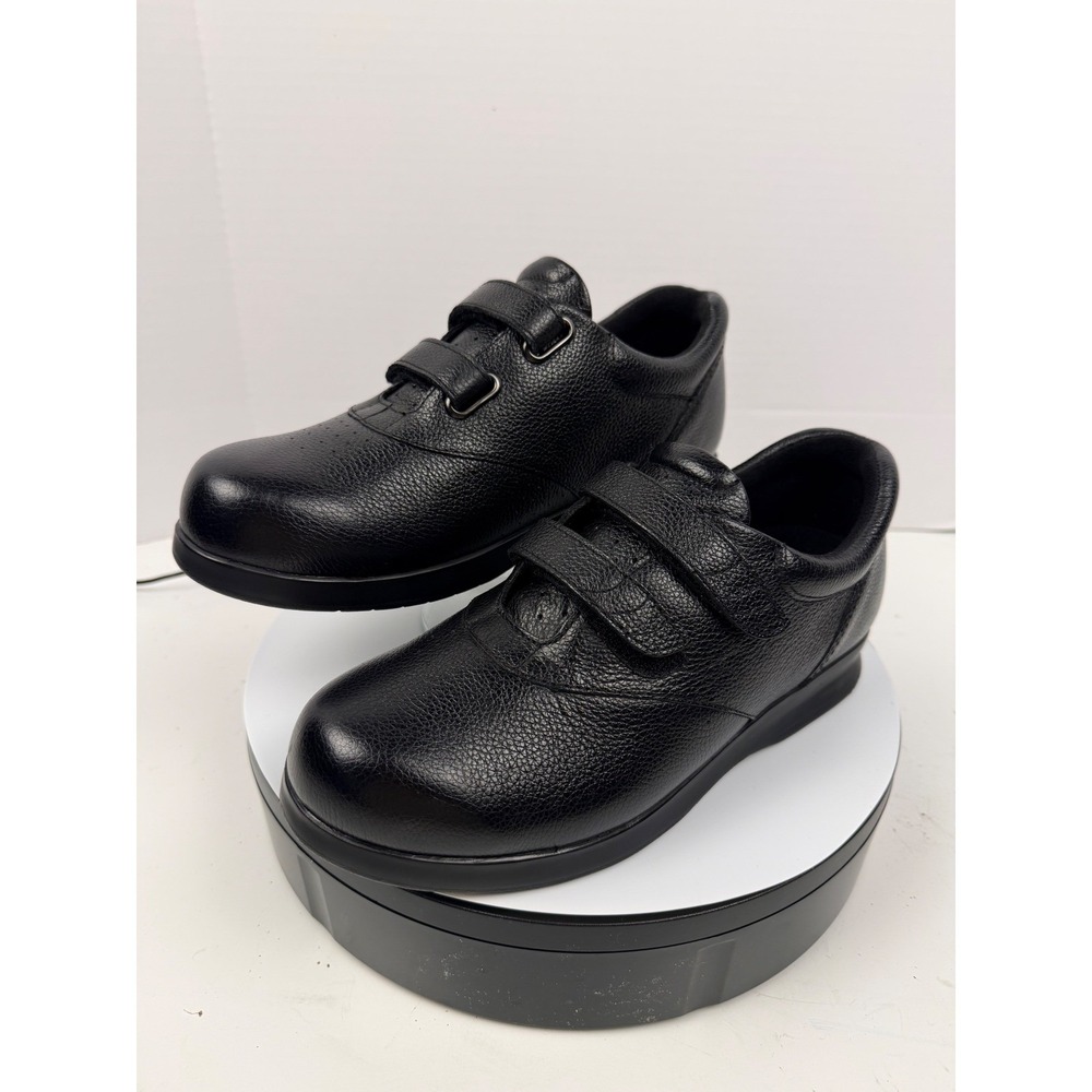 Drew Orthopedic Women Black Leather Hook and‎ Loop Comfort Shoes Size 11 Medium